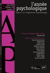 L'année psychologique Volume 118 N°1, juin 2019 - Colé Pascale