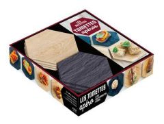 Coffret Les tomettes apéro. Avec 4 tomettes en ardoise et 3 tomettes en bois - Laraison Emilie - Drouet Valéry - Viel Pierre-Loui