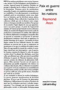 Paix et guerre entre les nations - Aron Raymond