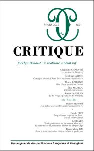 Critique N° 862, mars 2019 : Jocelyn Benoist : le réalisme à l'état vif - Roger Philippe