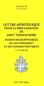 Lettre apostolique pour la proclamation de saint Thomas More comme patron des responsables de gouver - JEAN PAUL II