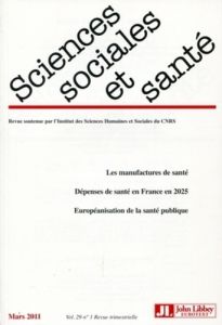 Sciences Sociales et Santé Volume 29 N° 1, Mars 2011 - Pierret Janine - Valette Annick