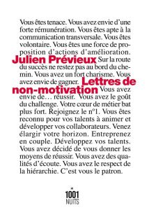 Lettres de non-motivation - Prévieux Julien