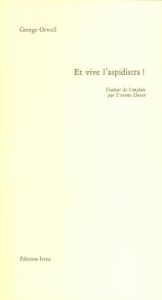 Et vive l'aspidistra ! - Orwell George - Davet Yvonne