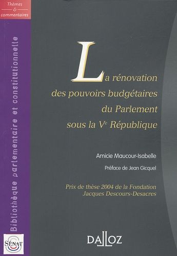 Emprunter Rénovation des pouvoirs budgétaires du Parlement sous la Ve République livre