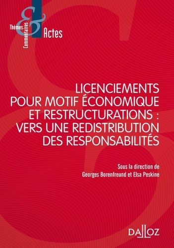 Emprunter Licenciements pour motifs économiques et restructuration : vers une redistribution des responsabilit livre