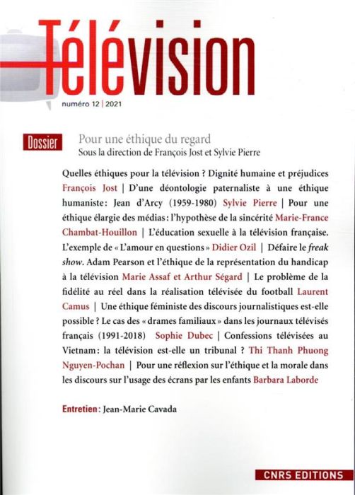 Emprunter Télévision N° 12/2021 : Pour une éthique du regard livre