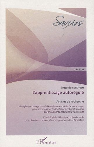 Emprunter Savoirs N° 23, 2010 : L'apprentissage autorégulé livre