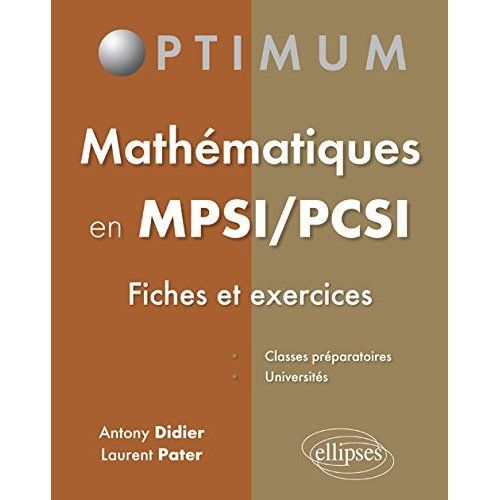 Emprunter Mathématiques en MPSI/PCSI. Fiches et exercices livre