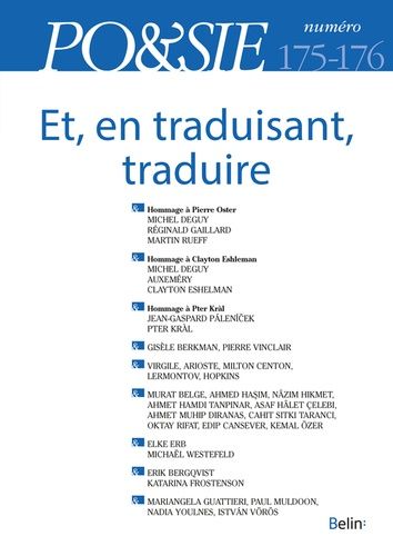 Emprunter Po&sie N° 175-176, 1er-2e trimestre 2021 : Et, en traduisant, traduire livre