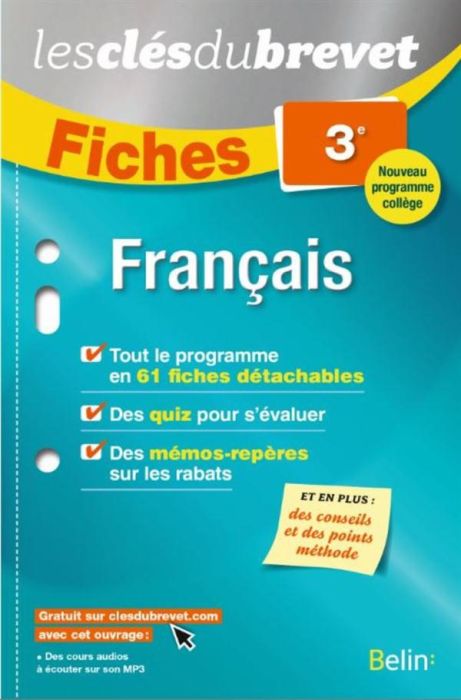 Emprunter Français 3e. Fiches livre