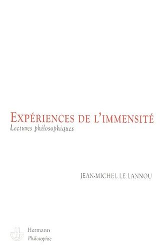 Emprunter Expériences de l'immensité. Lectures philosophiques livre