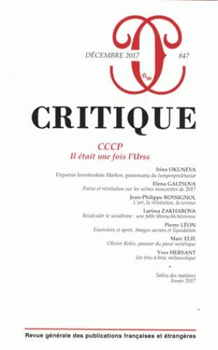 Emprunter Critique N° 847, décembre 2017 : CCCP. Il était une fois l'Urss livre