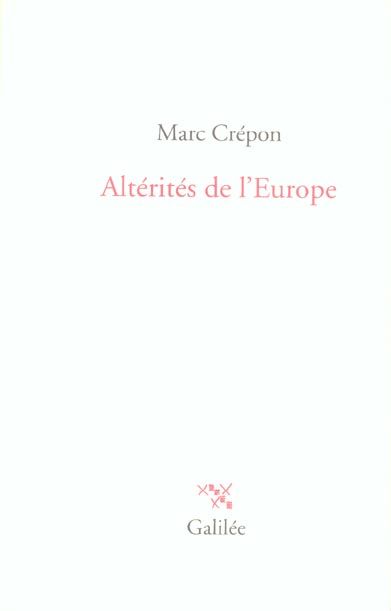 Emprunter Altérités de l'Europe livre