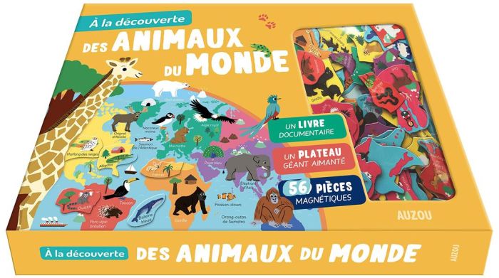 Emprunter A la découverte des animaux du monde. Un livre documentaire, un plateau géant animé, 119 pièces magn livre