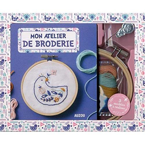 Emprunter Mon atelier de broderie. Avec 1 tambour en bois, de la toile, 3 modèles, du papier magique soluble, livre