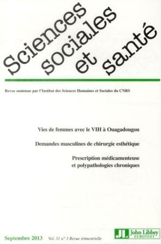 Emprunter Sciences Sociales et Santé Volume 31 N° 3, Septembre 2013 livre