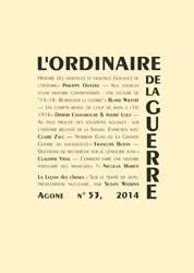 Emprunter Agone N° 53, 2014 : L'ordinaire de la guerre livre