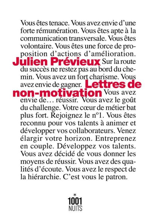 Emprunter Lettres de non-motivation livre