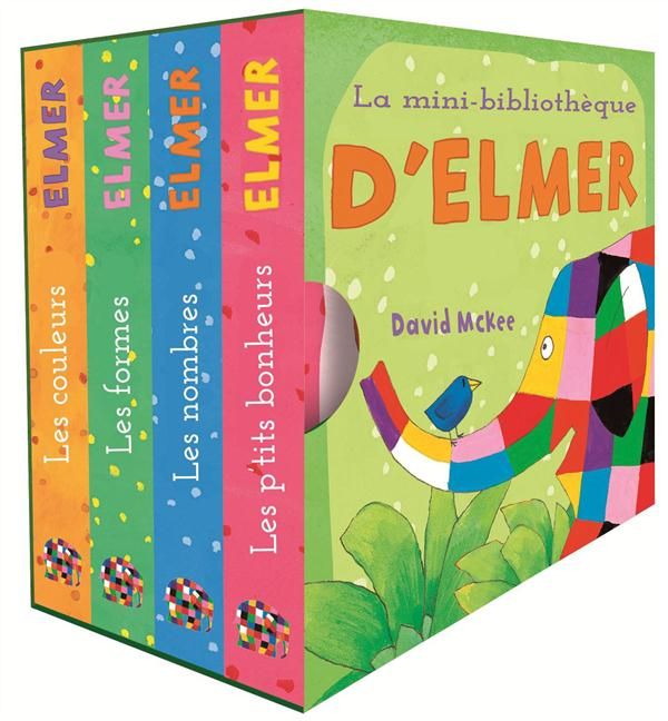 Emprunter La mini-bibliothèque d'Elmer. Coffret en 4 volumes : Les couleurs %3B Les formes %3B Les nombres %3B Le p' livre